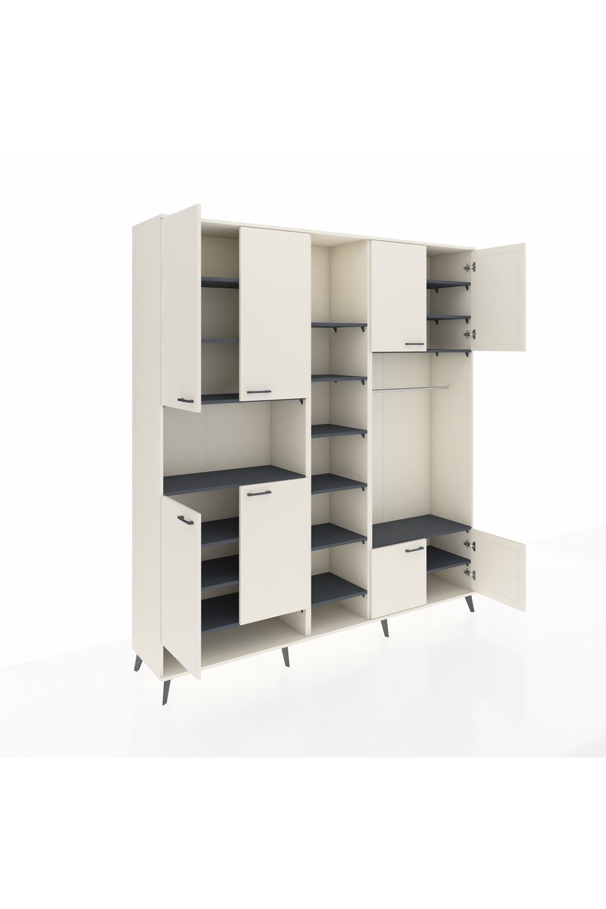 Hyperion Dolap 18 Raflı 8 Kapaklı Tek Askılı 220x44x243 - S553M025V05B