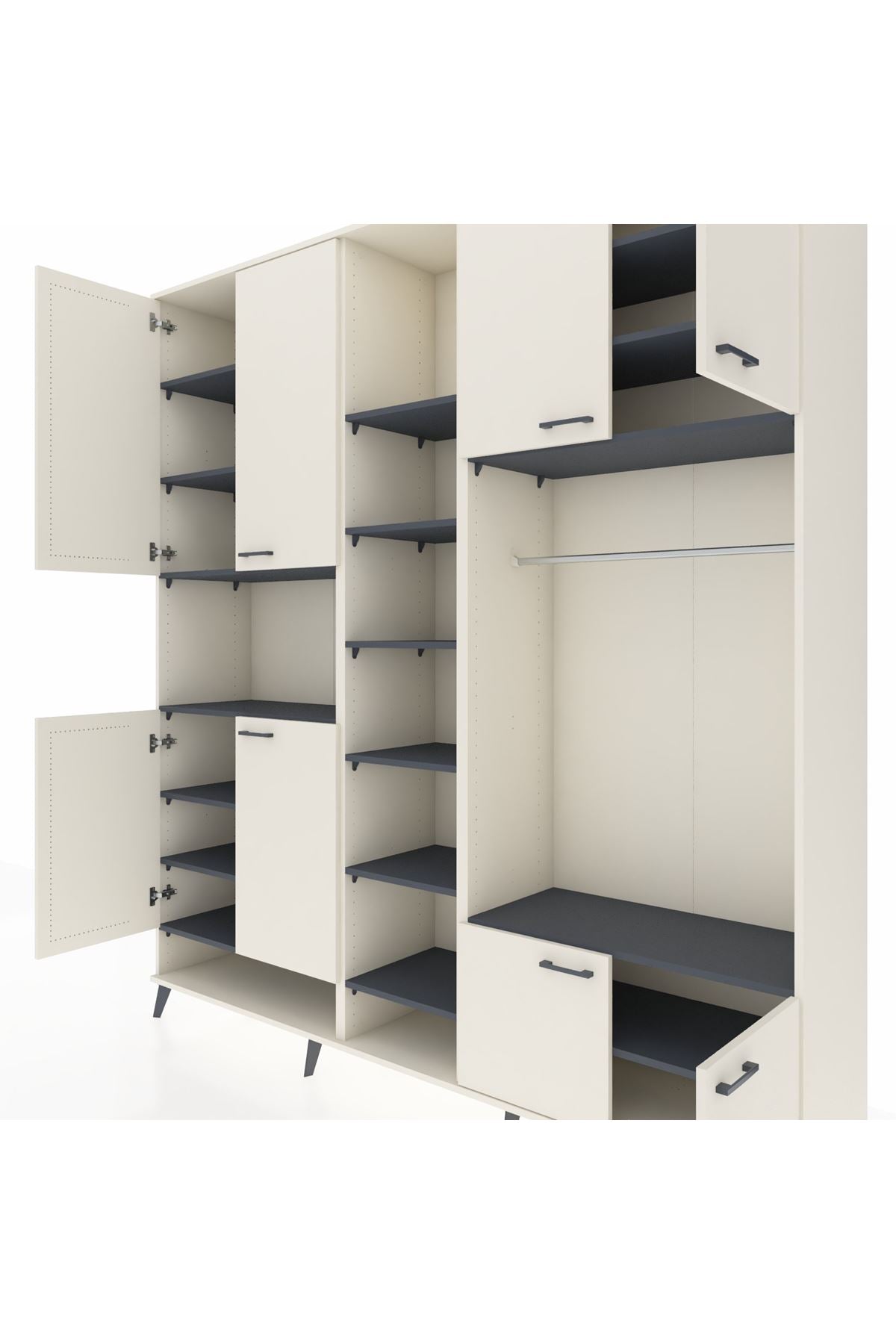 Hyperion Dolap 18 Raflı 8 Kapaklı Tek Askılı 220x44x243 - S553M025V05B