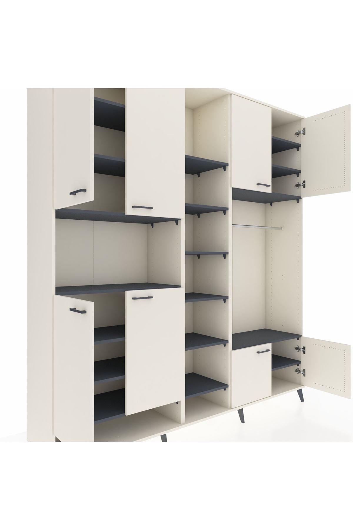 Hyperion Dolap 18 Raflı 8 Kapaklı Tek Askılı 220x44x243 - S553M025V05B