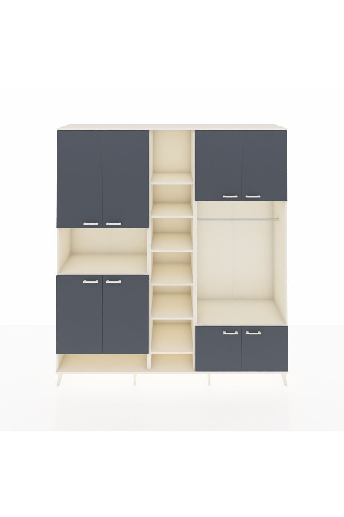 Hyperion Dolap 18 Raflı 8 Kapaklı Tek Askılı 220x44x243 - S553M025V07B