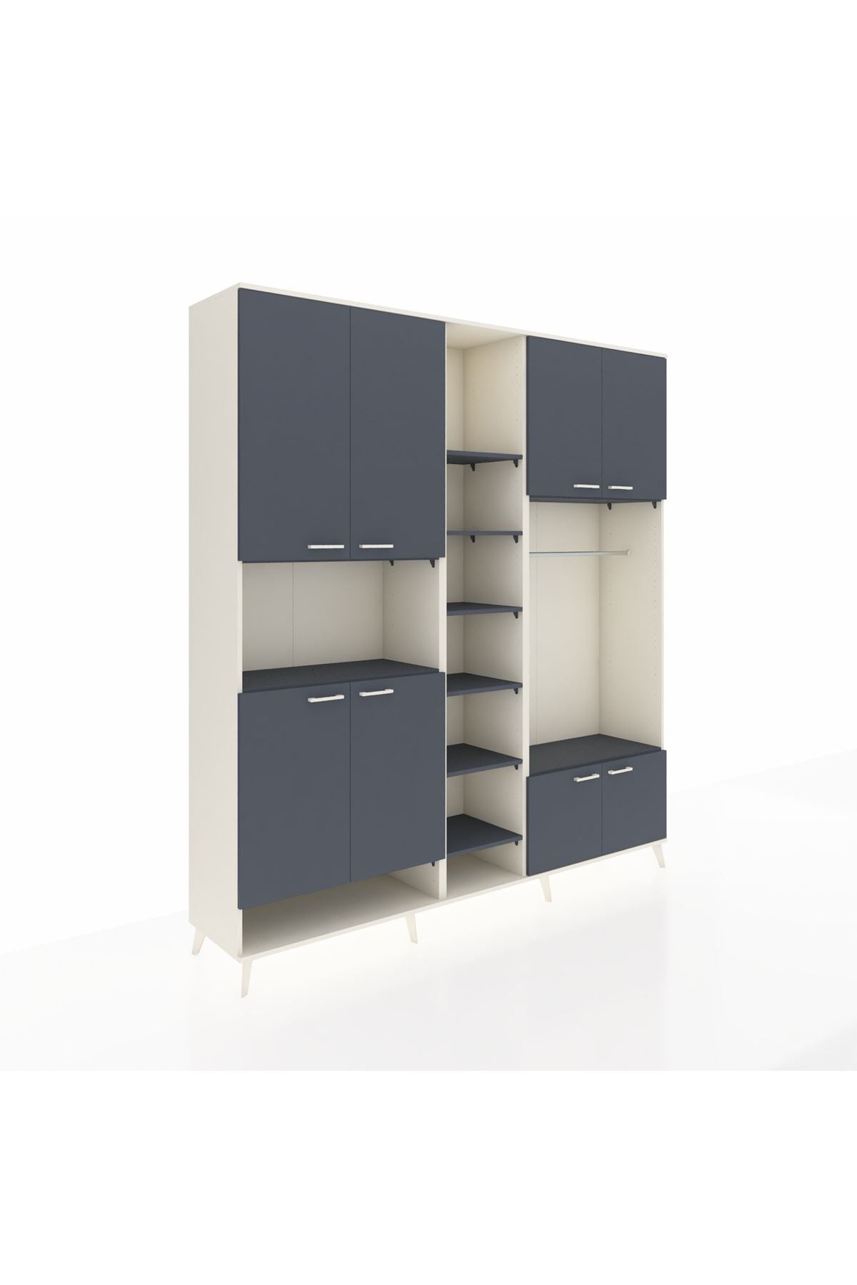 Hyperion Dolap 18 Raflı 8 Kapaklı Tek Askılı 220x44x243 - S553M025V08B