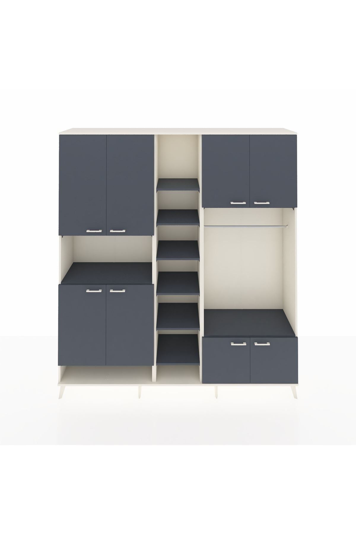 Hyperion Dolap 18 Raflı 8 Kapaklı Tek Askılı 220x44x243 - S553M025V08B