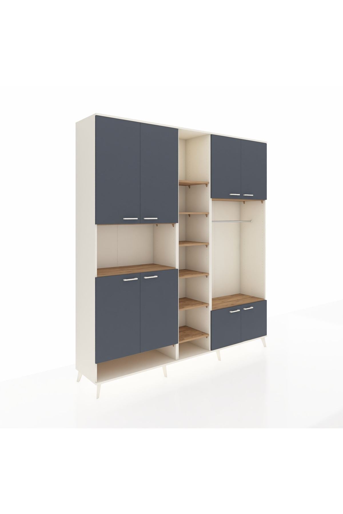Hyperion Dolap 18 Raflı 8 Kapaklı Tek Askılı 220x44x243 - S553M025V09B