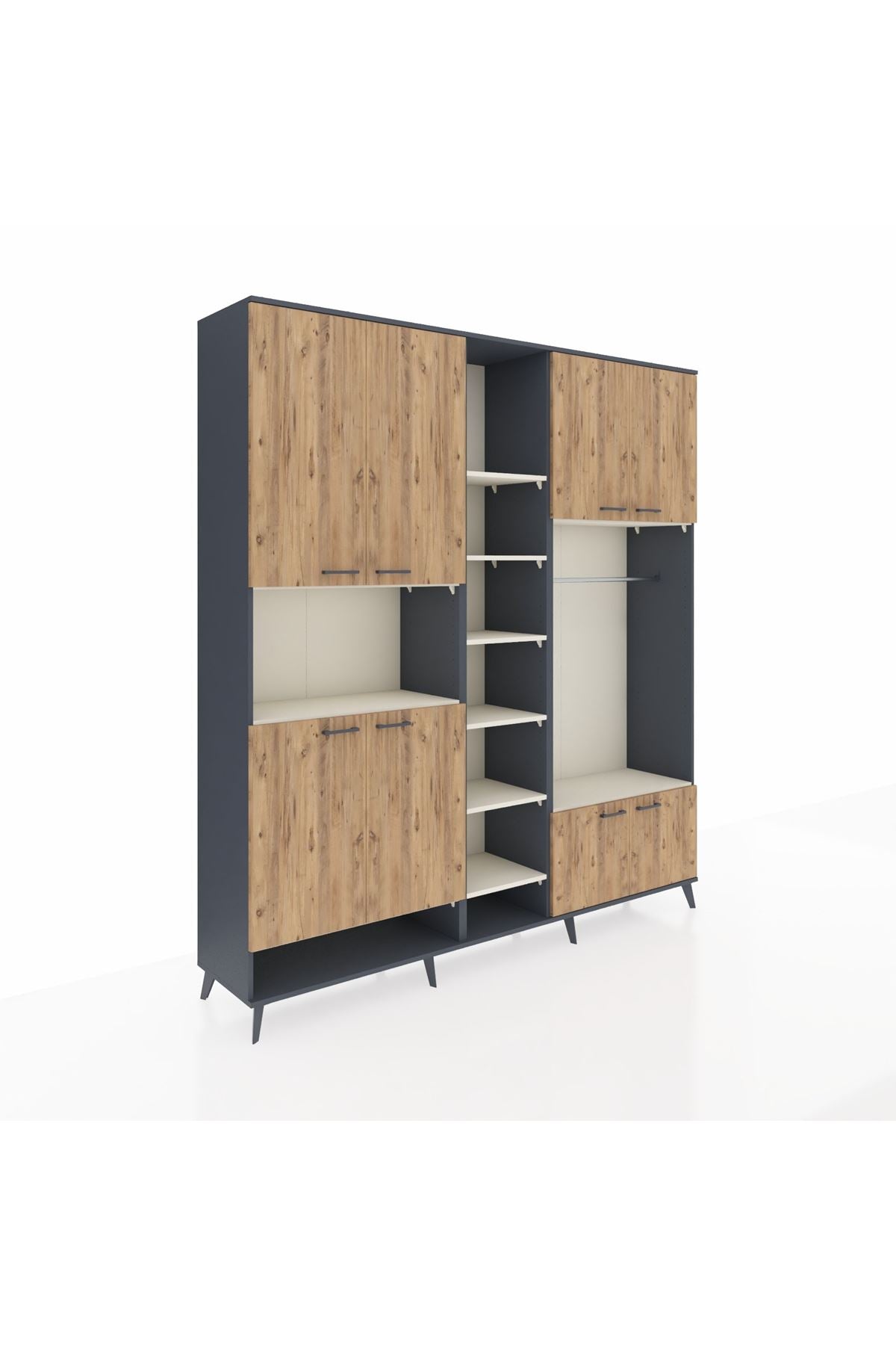 Hyperion Dolap 18 Raflı 8 Kapaklı Tek Askılı 220x44x243 - S553M025V10B