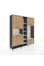 Hyperion Dolap 18 Raflı 8 Kapaklı Tek Askılı 220x44x243 - S553M025V10B