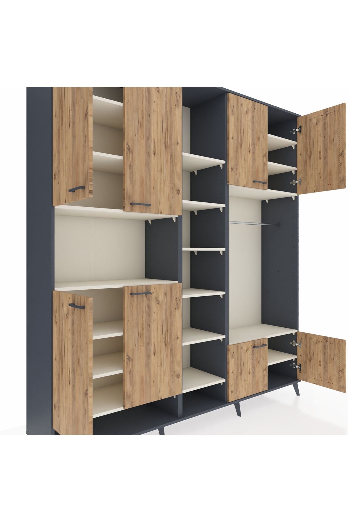 Hyperion Dolap 18 Raflı 8 Kapaklı Tek Askılı 220x44x243 - S553M025V10B