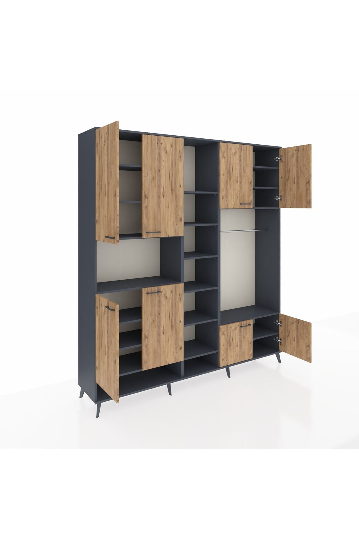 Hyperion Dolap 18 Raflı 8 Kapaklı Tek Askılı 220x44x243 - S553M025V11B