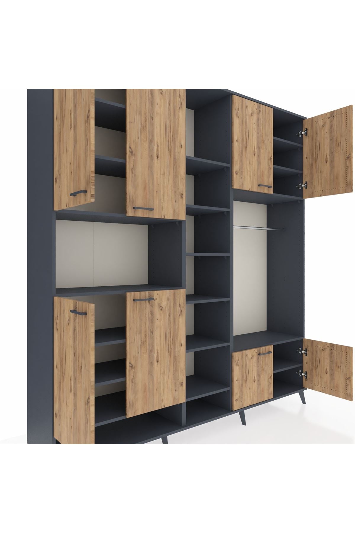 Hyperion Dolap 18 Raflı 8 Kapaklı Tek Askılı 220x44x243 - S553M025V11B