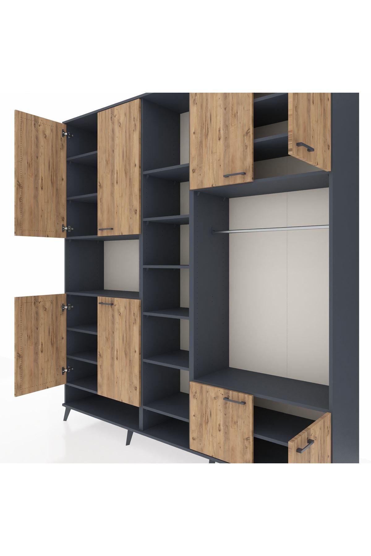 Hyperion Dolap 18 Raflı 8 Kapaklı Tek Askılı 220x44x243 - S553M025V11B