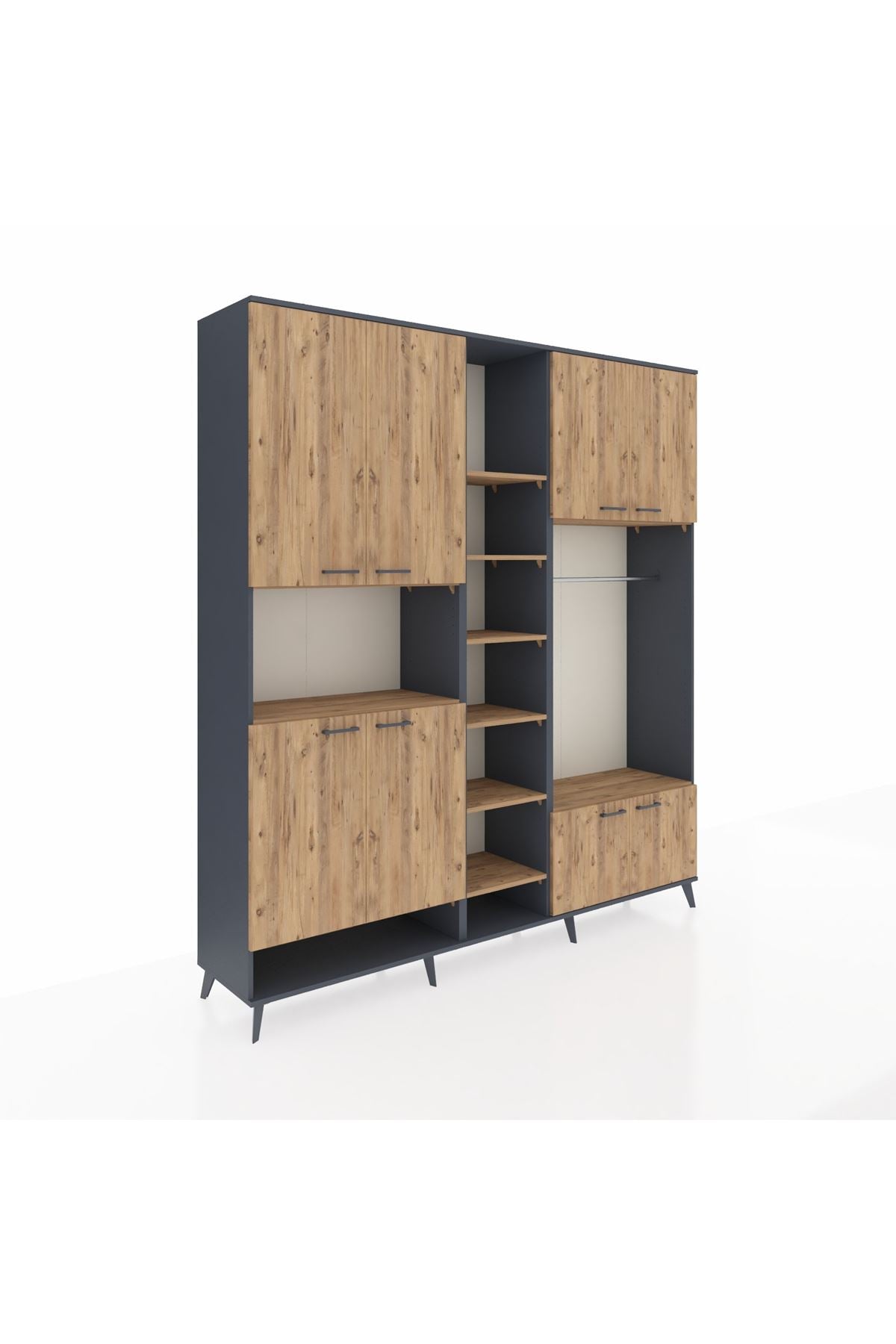 Hyperion Dolap 18 Raflı 8 Kapaklı Tek Askılı 220x44x243 - S553M025V12B