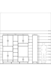 Hyperion Dolap 18 Raflı 8 Kapaklı Tek Askılı 220x44x243 - S553M025V12B