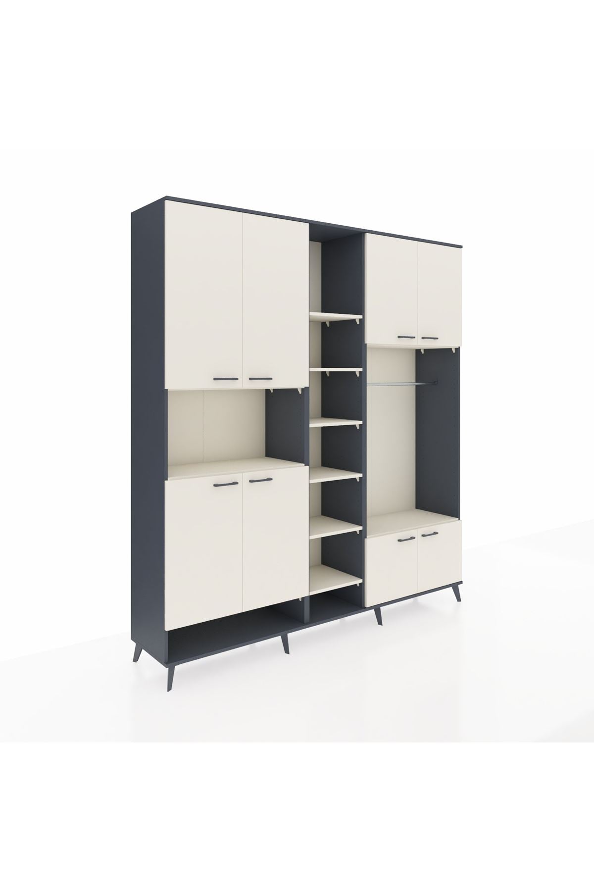 Hyperion Dolap 18 Raflı 8 Kapaklı Tek Askılı 220x44x243 - S553M025V13B