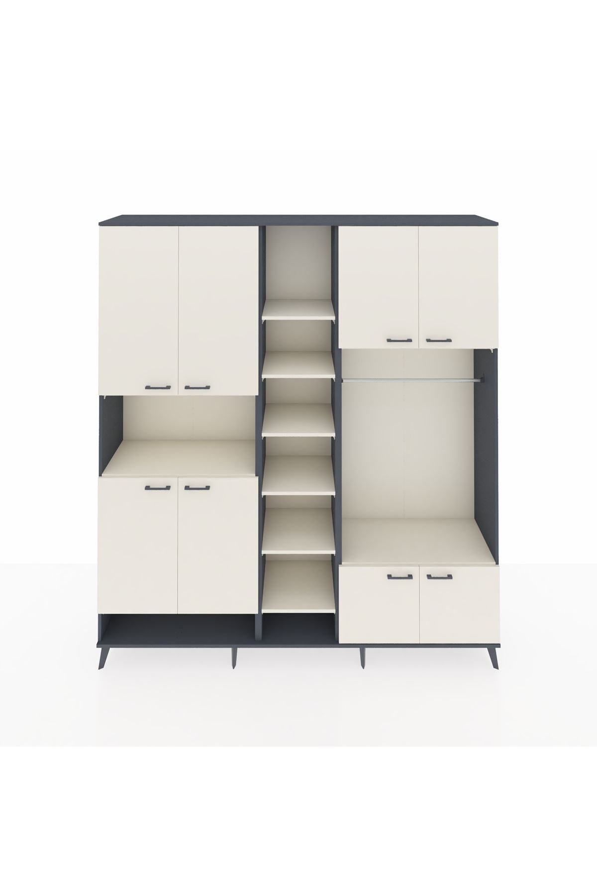 Hyperion Dolap 18 Raflı 8 Kapaklı Tek Askılı 220x44x243 - S553M025V13B
