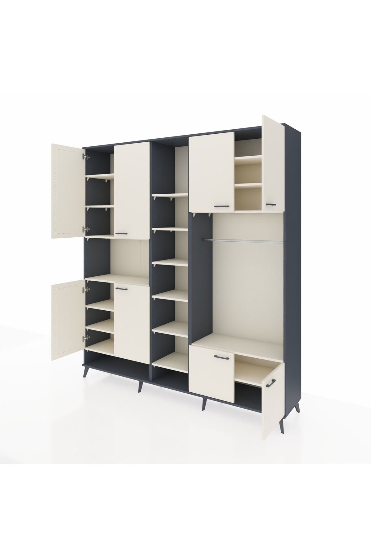 Hyperion Dolap 18 Raflı 8 Kapaklı Tek Askılı 220x44x243 - S553M025V13B