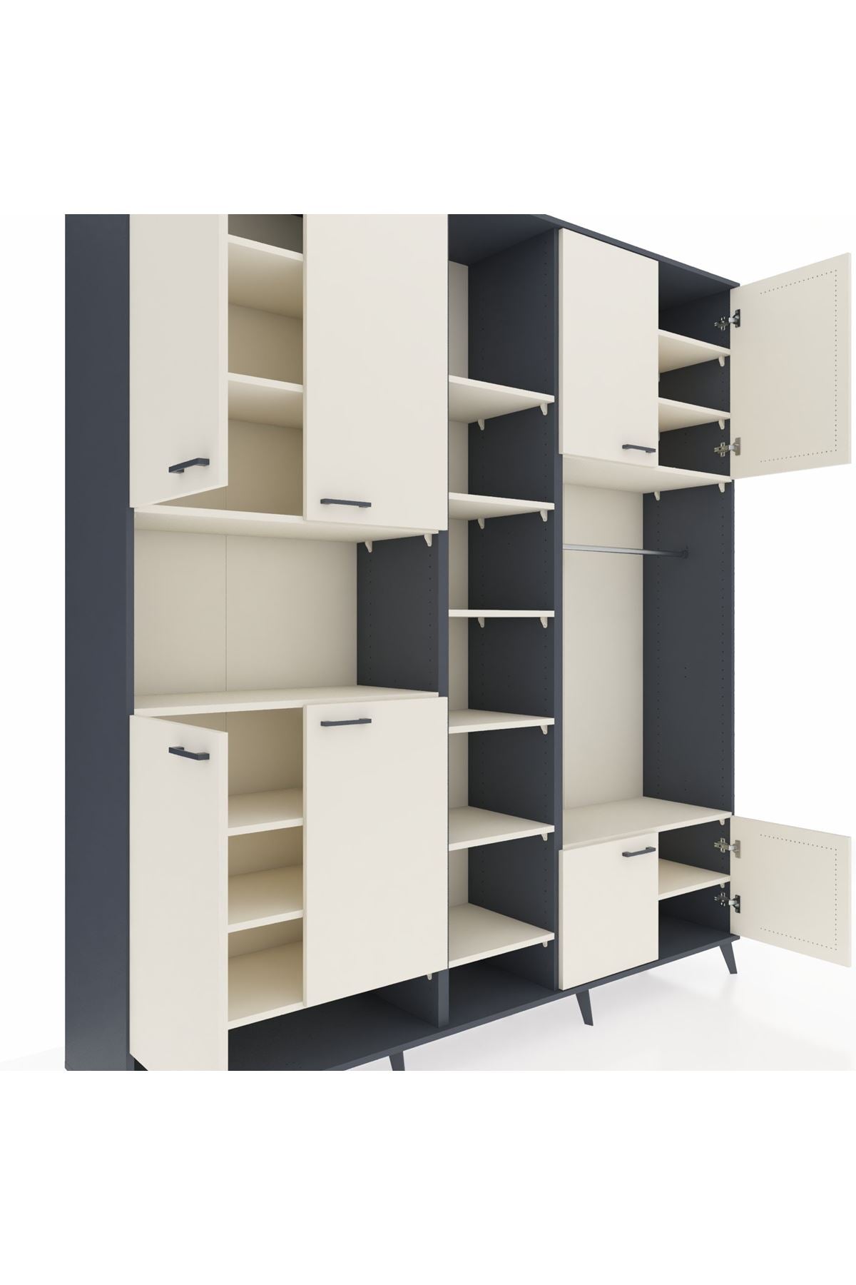Hyperion Dolap 18 Raflı 8 Kapaklı Tek Askılı 220x44x243 - S553M025V13B