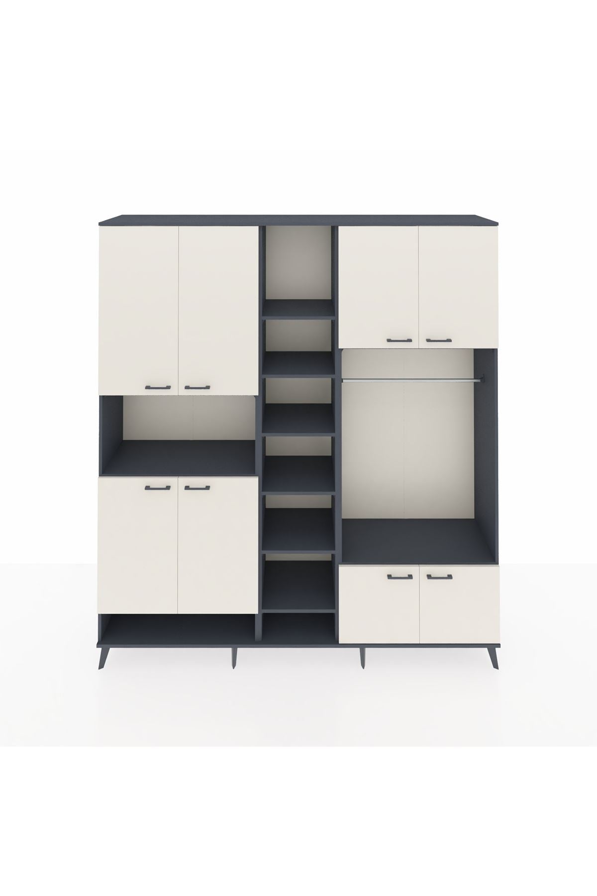 Hyperion Dolap 18 Raflı 8 Kapaklı Tek Askılı 220x44x243 - S553M025V14B