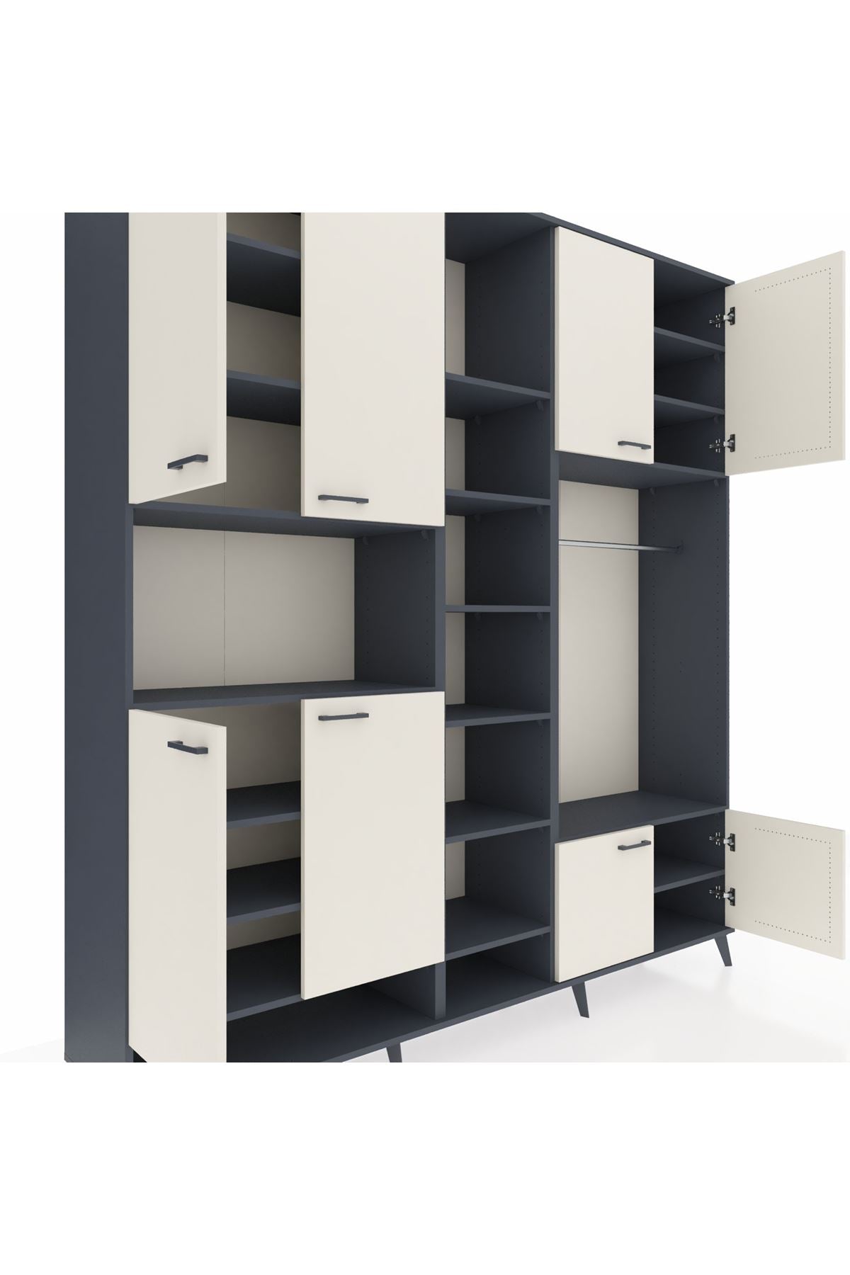 Hyperion Dolap 18 Raflı 8 Kapaklı Tek Askılı 220x44x243 - S553M025V14B