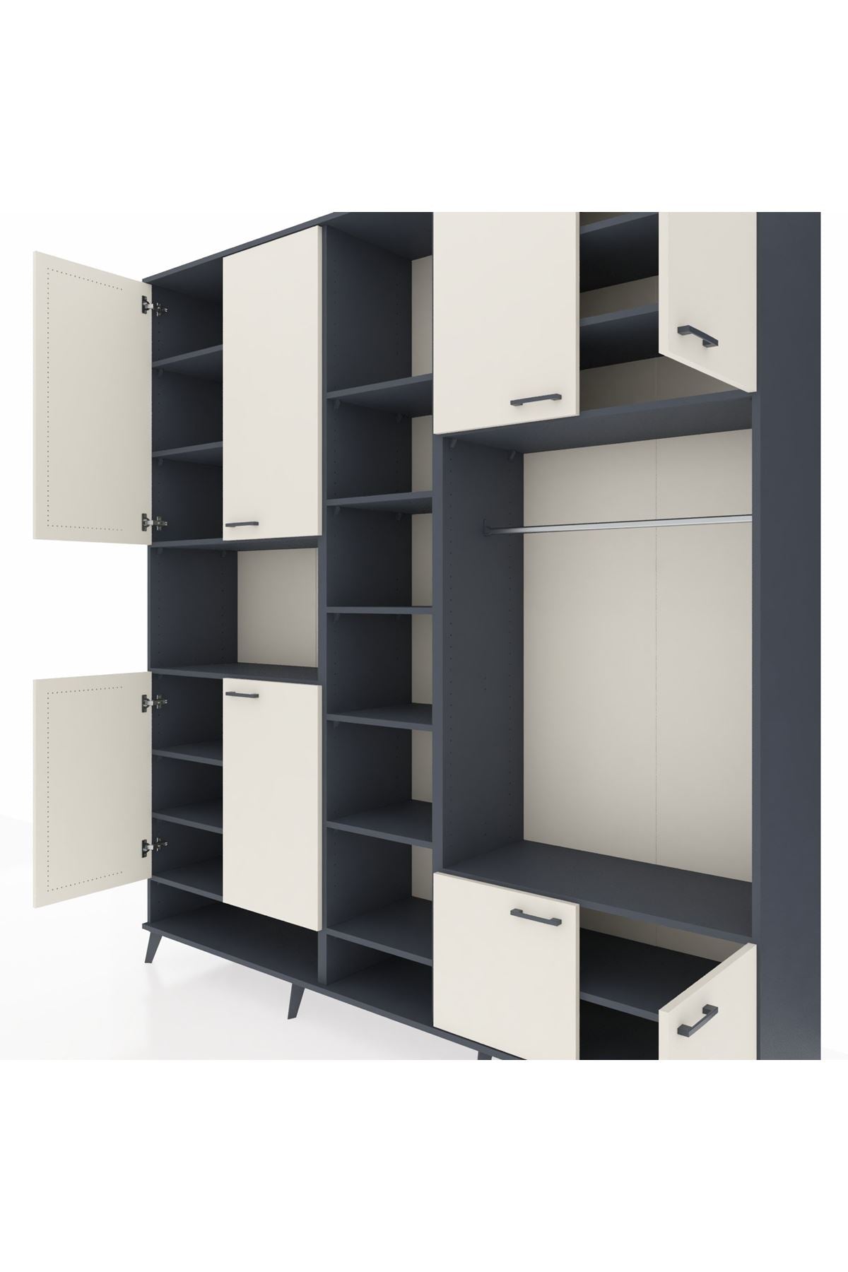 Hyperion Dolap 18 Raflı 8 Kapaklı Tek Askılı 220x44x243 - S553M025V14B