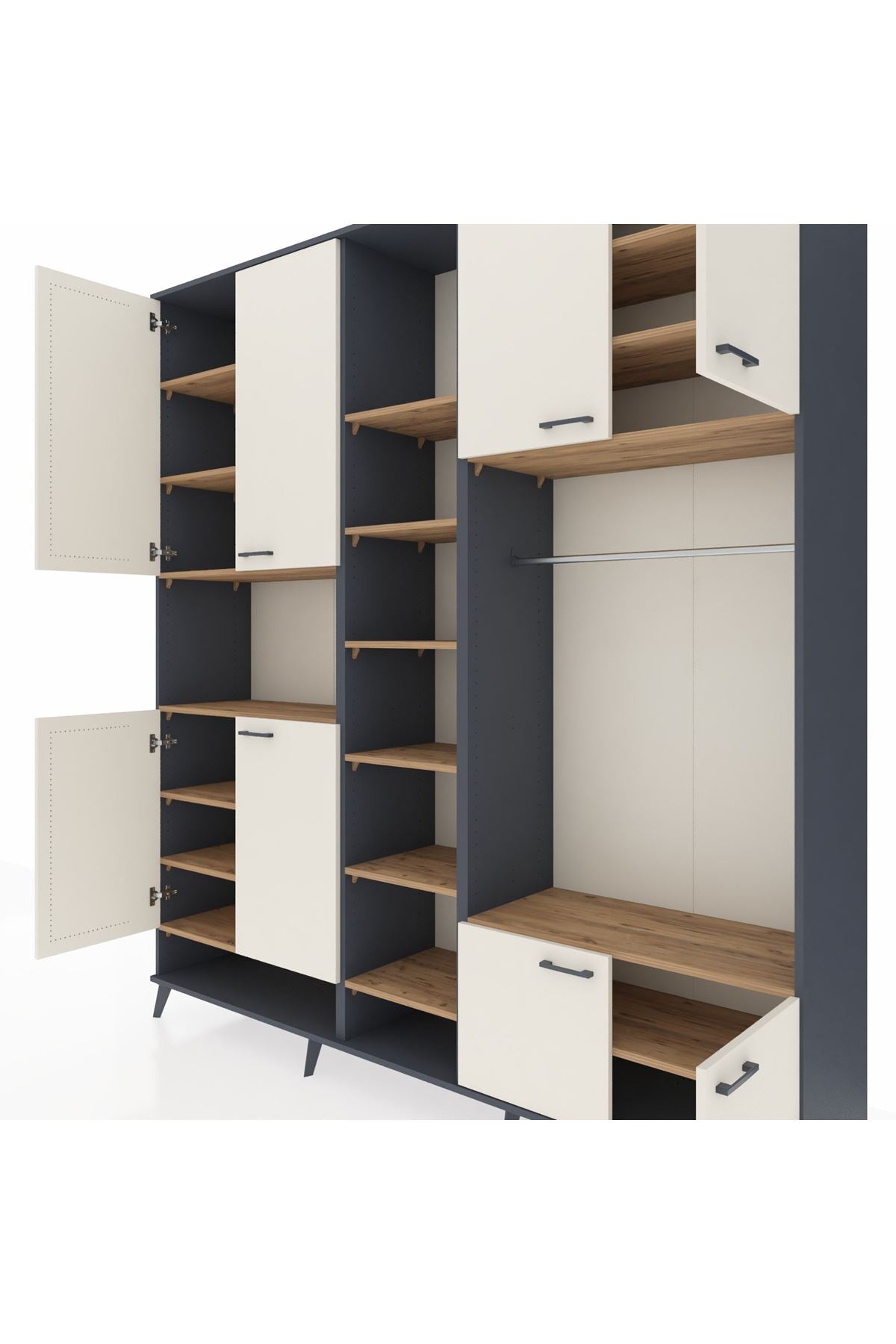 Hyperion Dolap 18 Raflı 8 Kapaklı Tek Askılı 220x44x243 - S553M025V15B