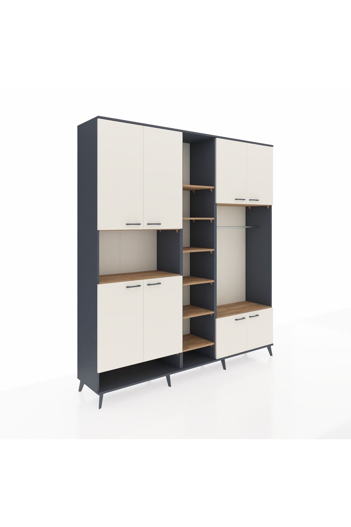 Hyperion Dolap 18 Raflı 8 Kapaklı Tek Askılı 220x44x243 - S553M025V15B