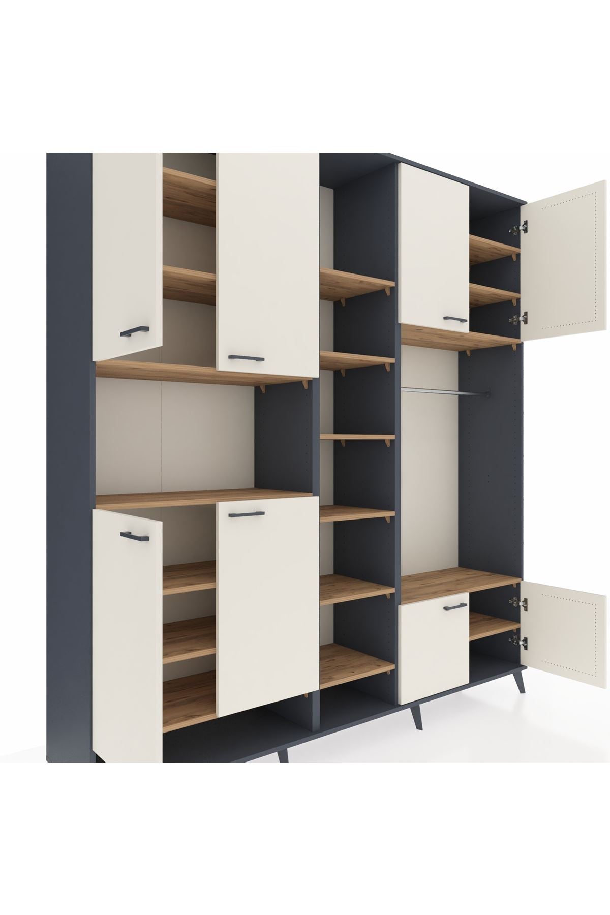 Hyperion Dolap 18 Raflı 8 Kapaklı Tek Askılı 220x44x243 - S553M025V15B