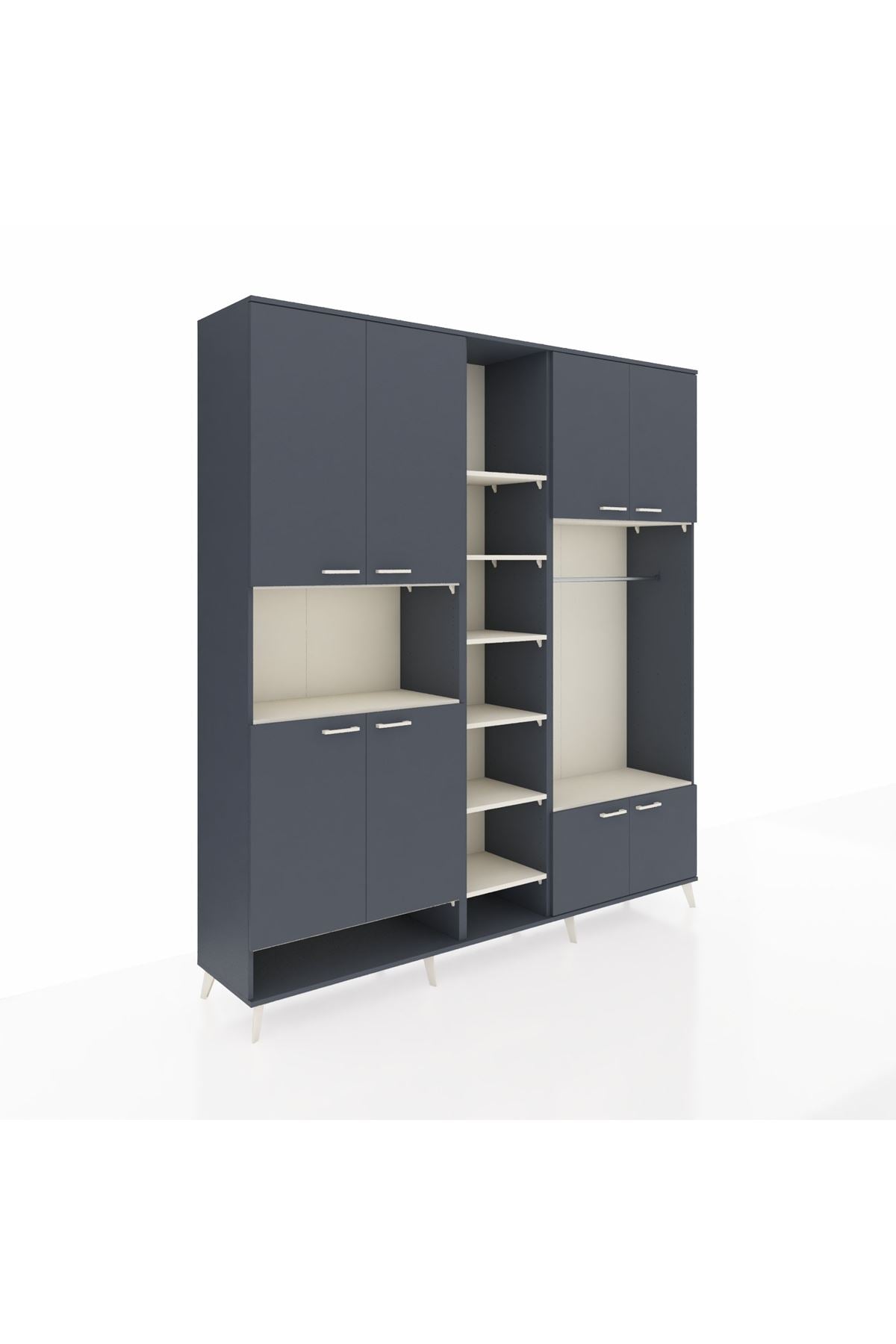 Hyperion Dolap 18 Raflı 8 Kapaklı Tek Askılı 220x44x243 - S553M025V16B