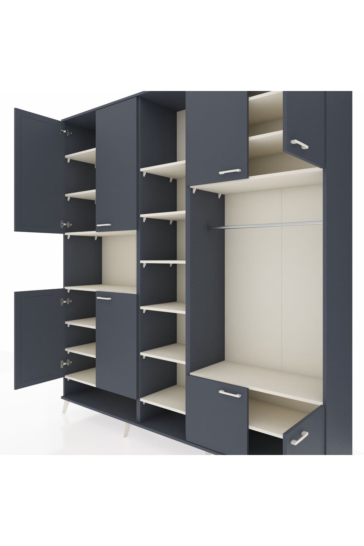 Hyperion Dolap 18 Raflı 8 Kapaklı Tek Askılı 220x44x243 - S553M025V16B