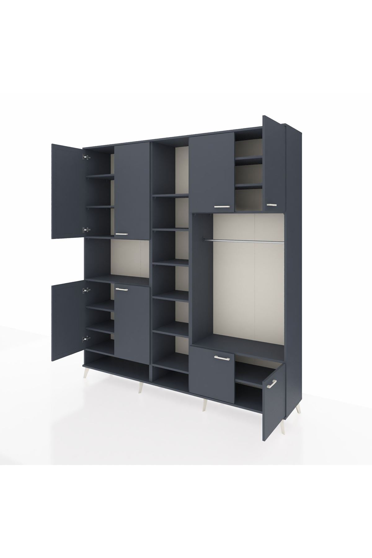 Hyperion Dolap 18 Raflı 8 Kapaklı Tek Askılı 220x44x243 - S553M025V17B