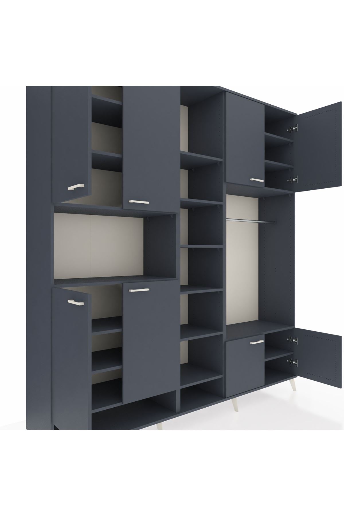 Hyperion Dolap 18 Raflı 8 Kapaklı Tek Askılı 220x44x243 - S553M025V17B