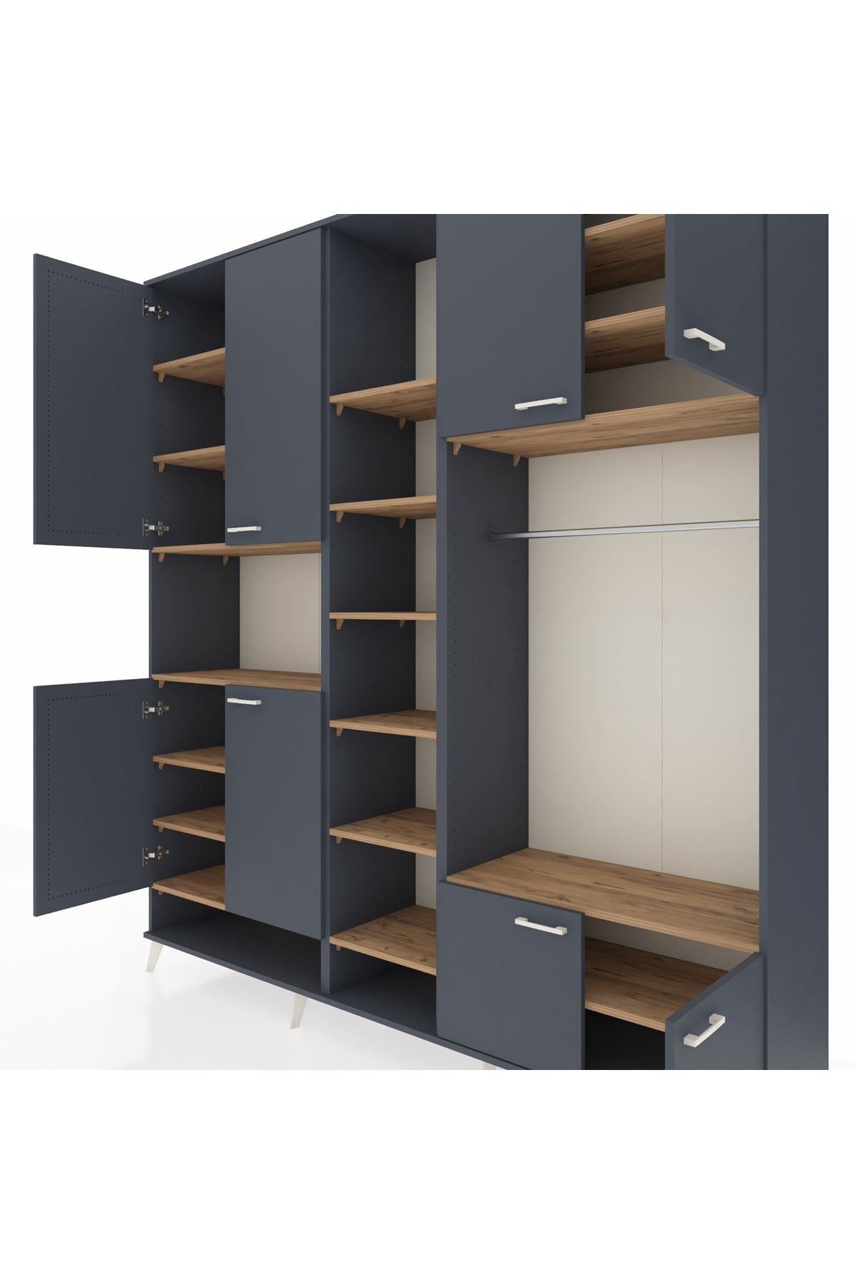 Hyperion Dolap 18 Raflı 8 Kapaklı Tek Askılı 220x44x243 - S553M025V18B