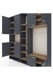Hyperion Dolap 18 Raflı 8 Kapaklı Tek Askılı 220x44x243 - S553M025V18B