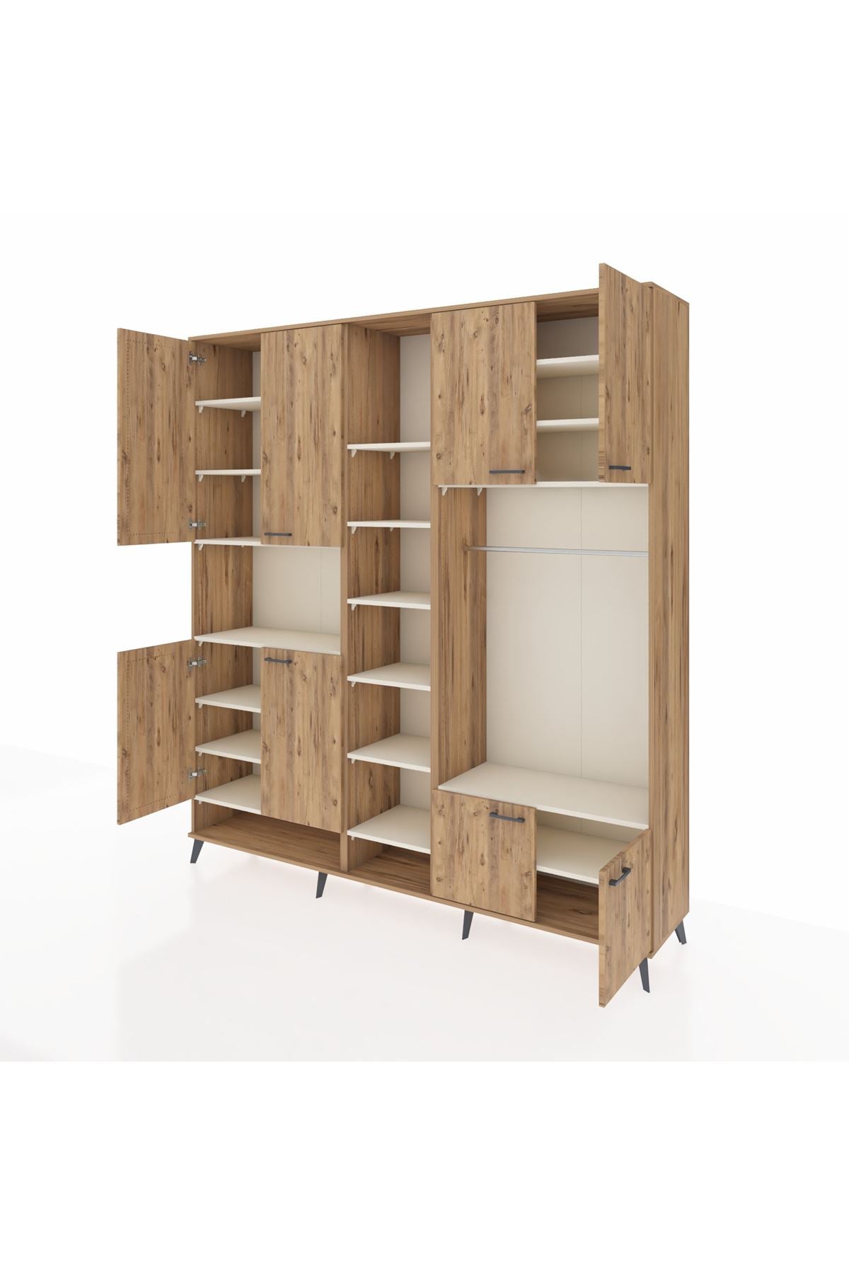 Hyperion Dolap 18 Raflı 8 Kapaklı Tek Askılı 220x44x243 - S553M025V19B