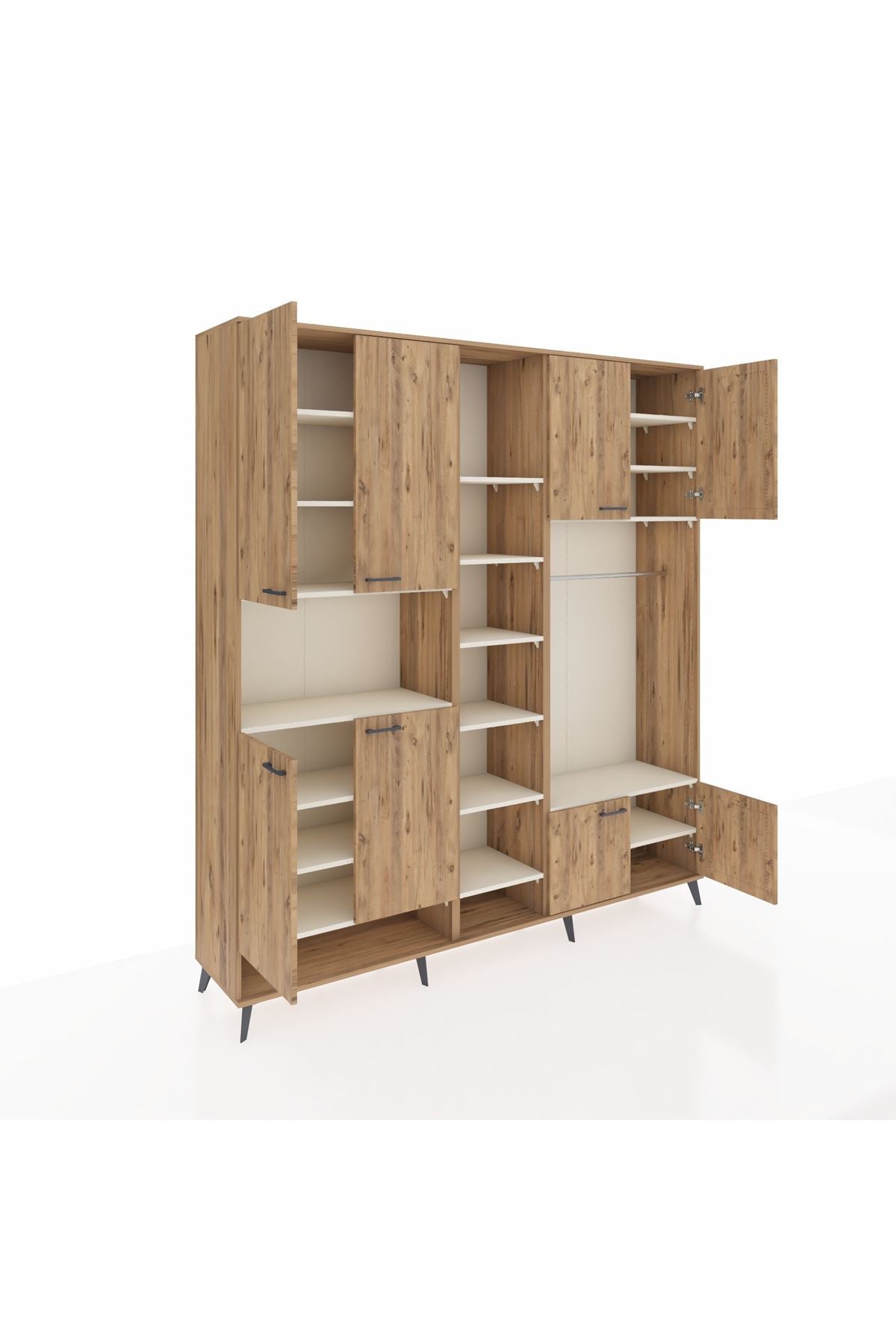 Hyperion Dolap 18 Raflı 8 Kapaklı Tek Askılı 220x44x243 - S553M025V19B