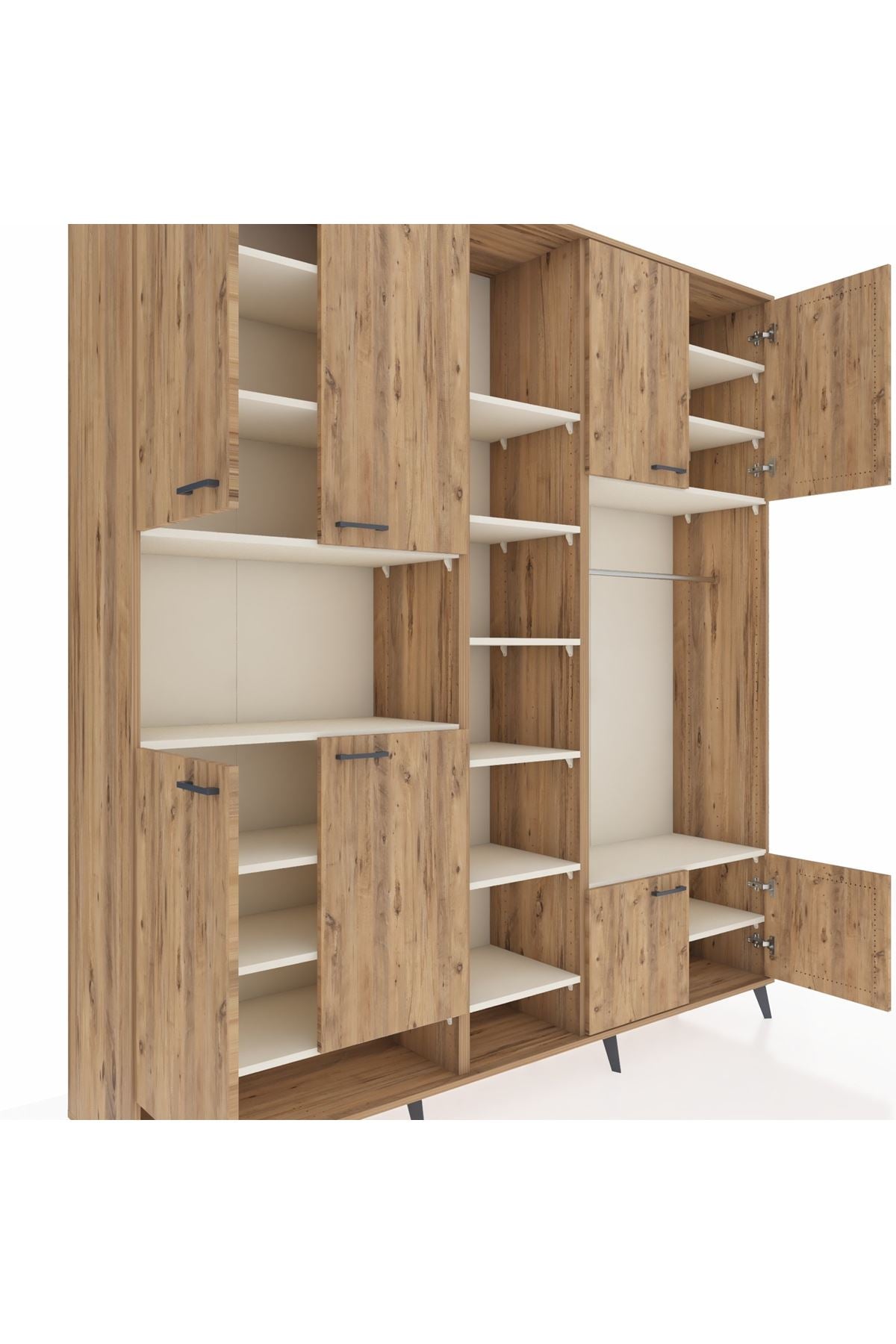 Hyperion Dolap 18 Raflı 8 Kapaklı Tek Askılı 220x44x243 - S553M025V19B