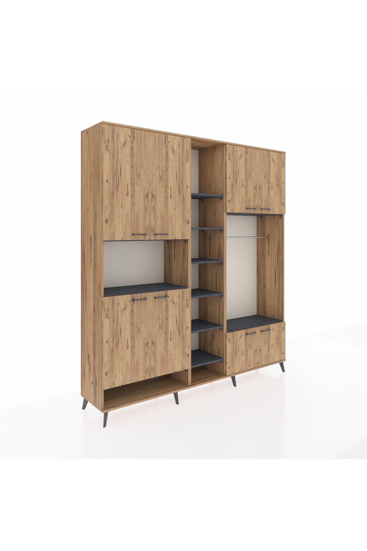Hyperion Dolap 18 Raflı 8 Kapaklı Tek Askılı 220x44x243 - S553M025V20B