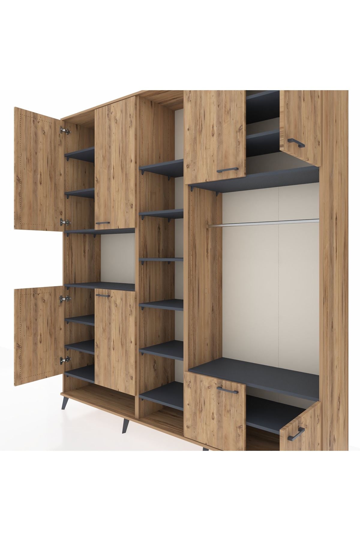 Hyperion Dolap 18 Raflı 8 Kapaklı Tek Askılı 220x44x243 - S553M025V20B