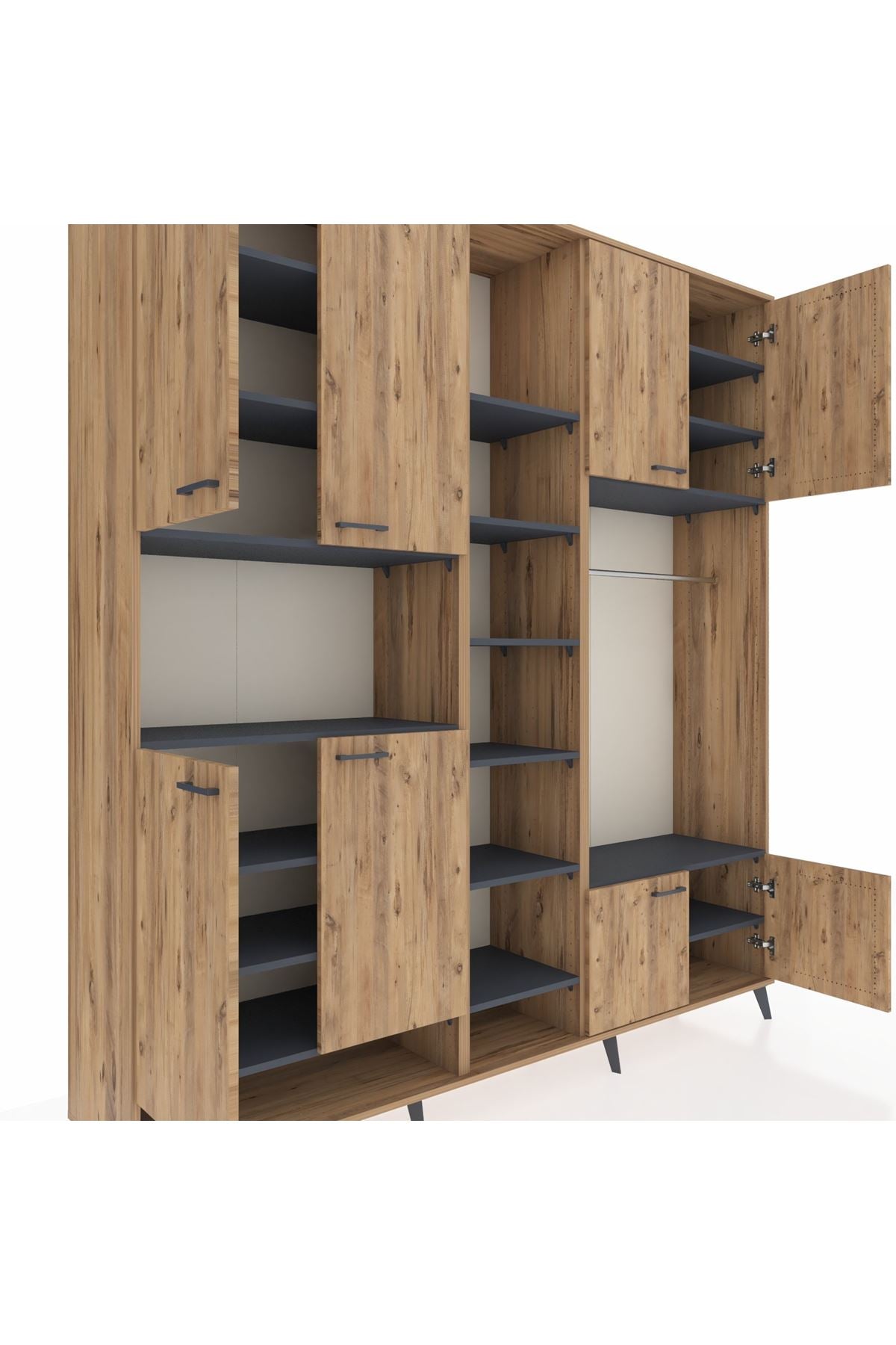 Hyperion Dolap 18 Raflı 8 Kapaklı Tek Askılı 220x44x243 - S553M025V20B