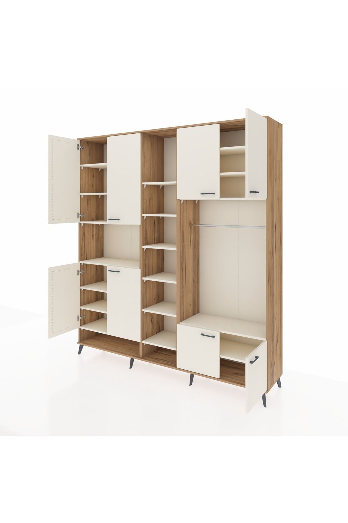 Hyperion Dolap 18 Raflı 8 Kapaklı Tek Askılı 220x44x243 - S553M025V22B