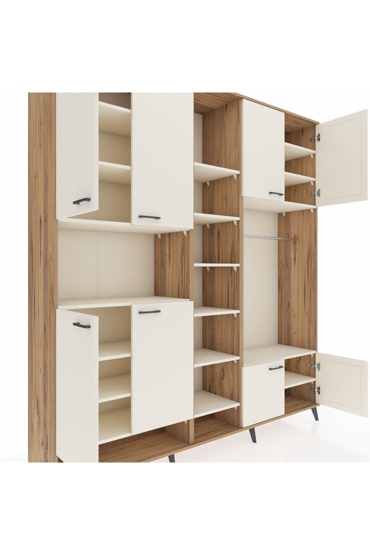 Hyperion Dolap 18 Raflı 8 Kapaklı Tek Askılı 220x44x243 - S553M025V22B
