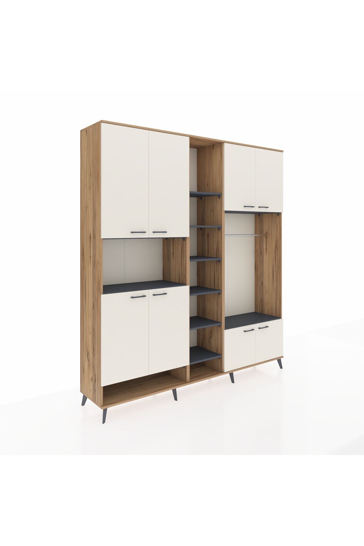 Hyperion Dolap 18 Raflı 8 Kapaklı Tek Askılı 220x44x243 - S553M025V23B