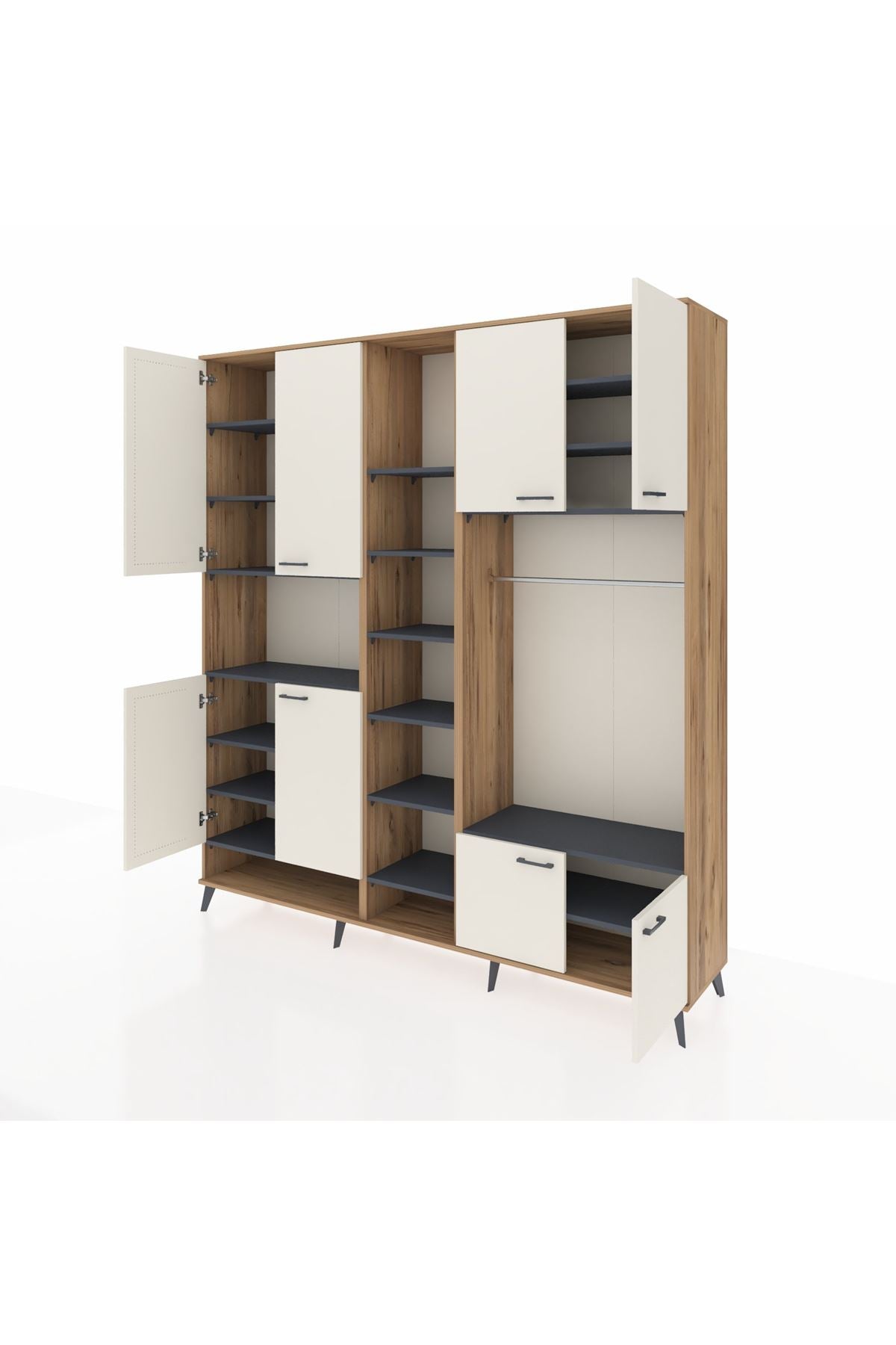 Hyperion Dolap 18 Raflı 8 Kapaklı Tek Askılı 220x44x243 - S553M025V23B