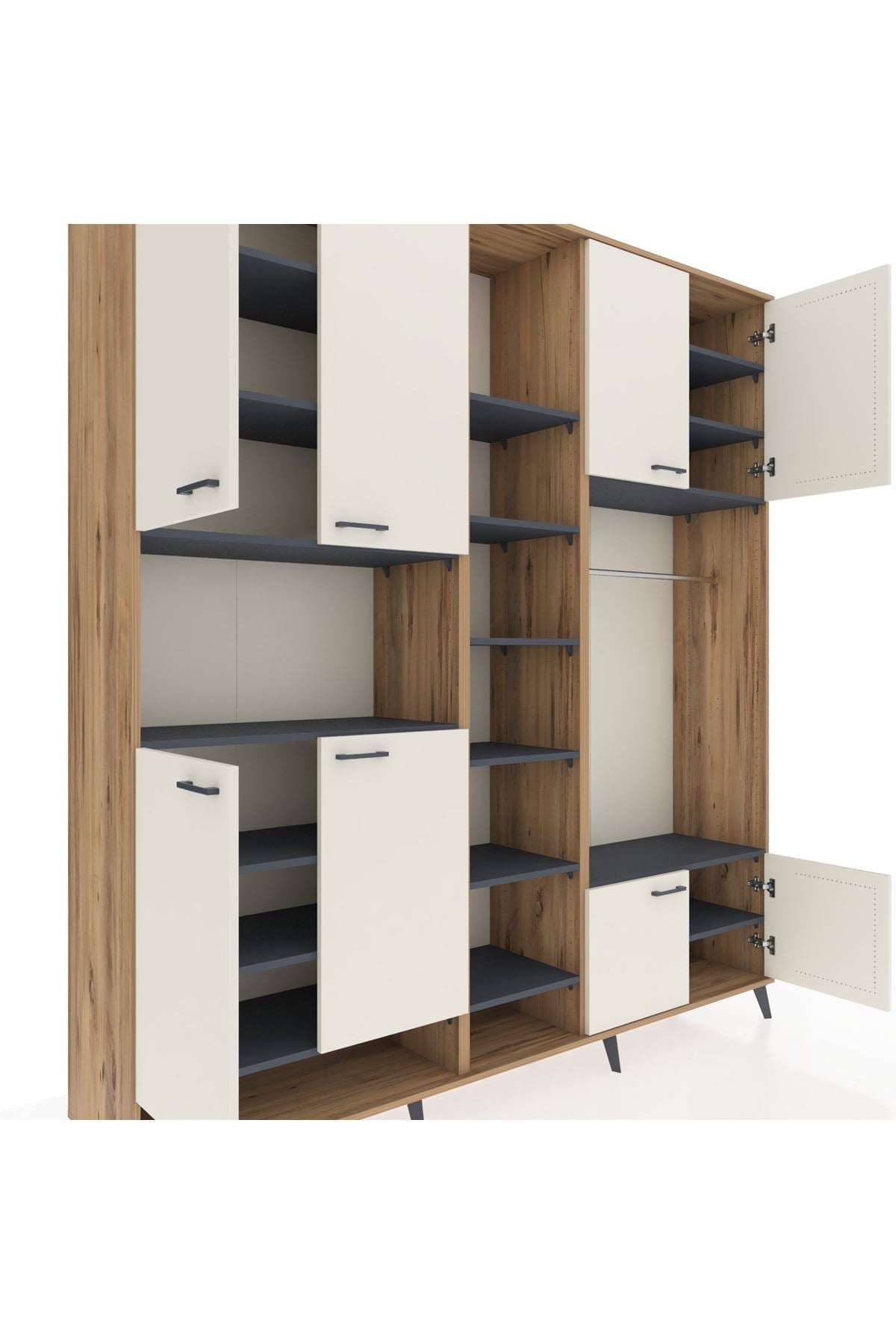 Hyperion Dolap 18 Raflı 8 Kapaklı Tek Askılı 220x44x243 - S553M025V23B