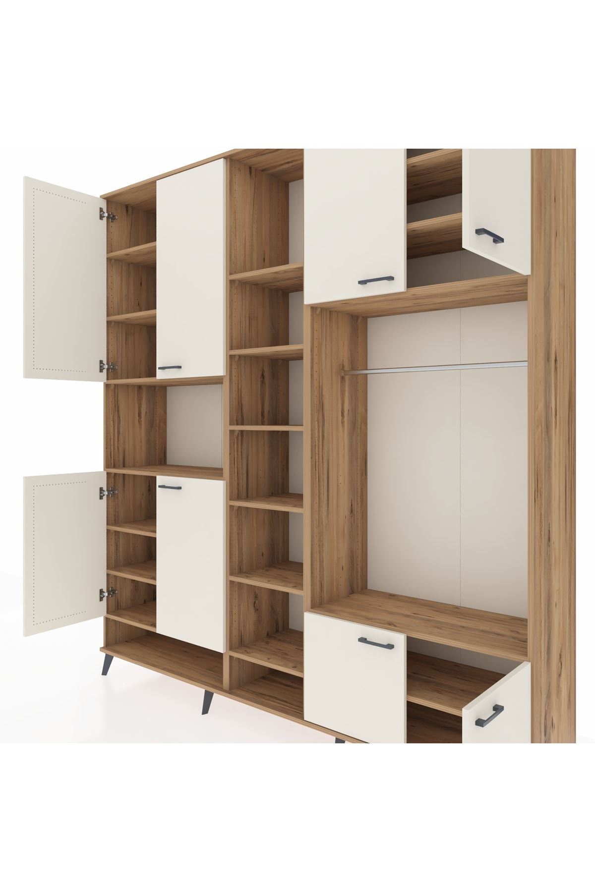 Hyperion Dolap 18 Raflı 8 Kapaklı Tek Askılı 220x44x243 - S553M025V24B
