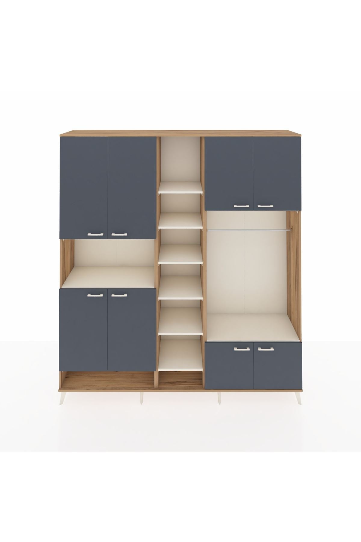 Hyperion Dolap 18 Raflı 8 Kapaklı Tek Askılı 220x44x243 - S553M025V25B
