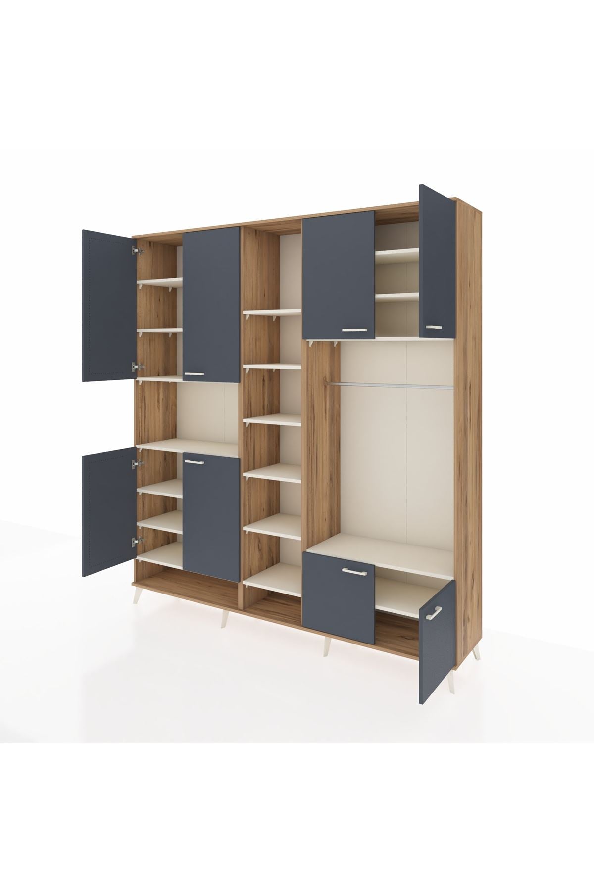 Hyperion Dolap 18 Raflı 8 Kapaklı Tek Askılı 220x44x243 - S553M025V25B