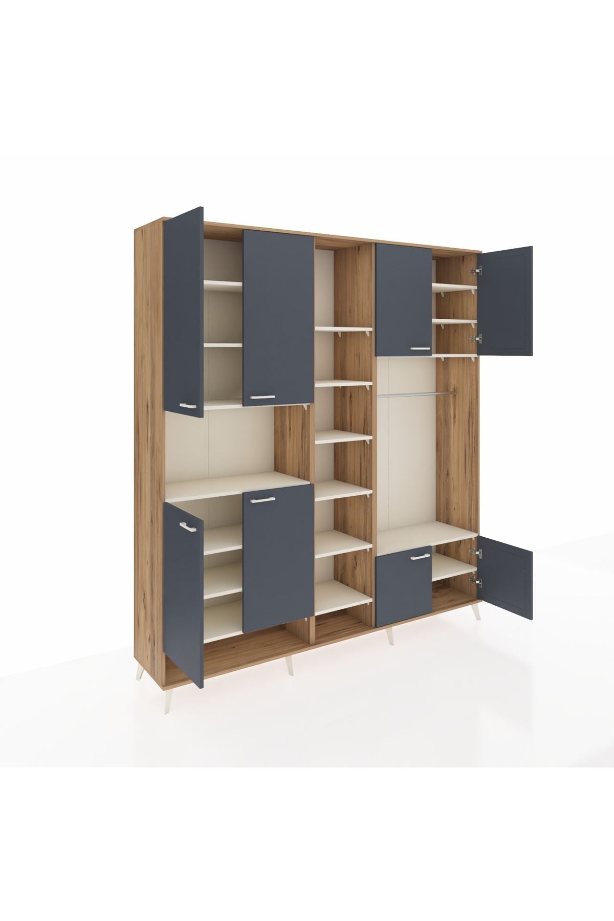 Hyperion Dolap 18 Raflı 8 Kapaklı Tek Askılı 220x44x243 - S553M025V25B