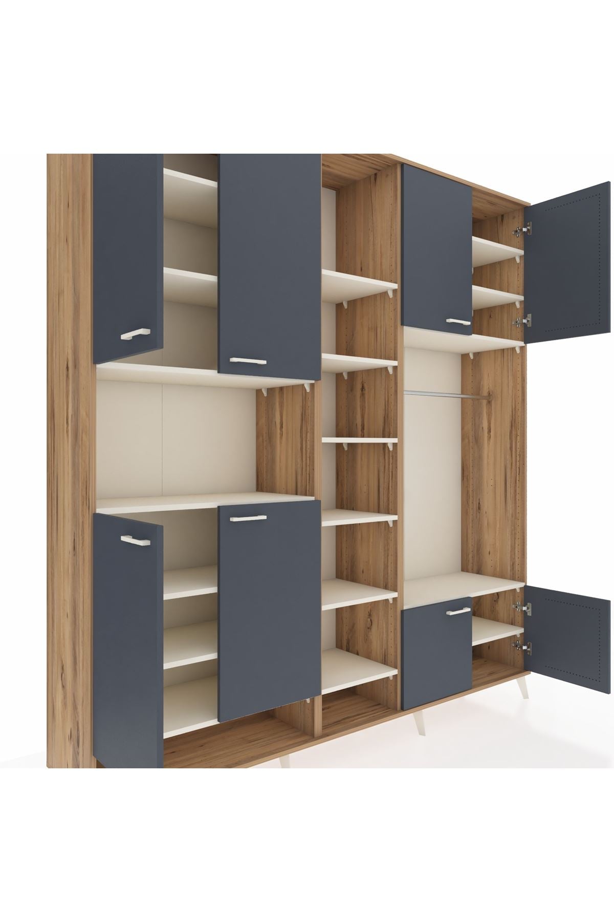 Hyperion Dolap 18 Raflı 8 Kapaklı Tek Askılı 220x44x243 - S553M025V25B