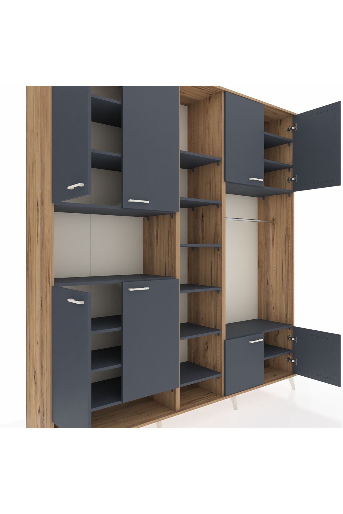 Hyperion Dolap 18 Raflı 8 Kapaklı Tek Askılı 220x44x243 - S553M025V26B