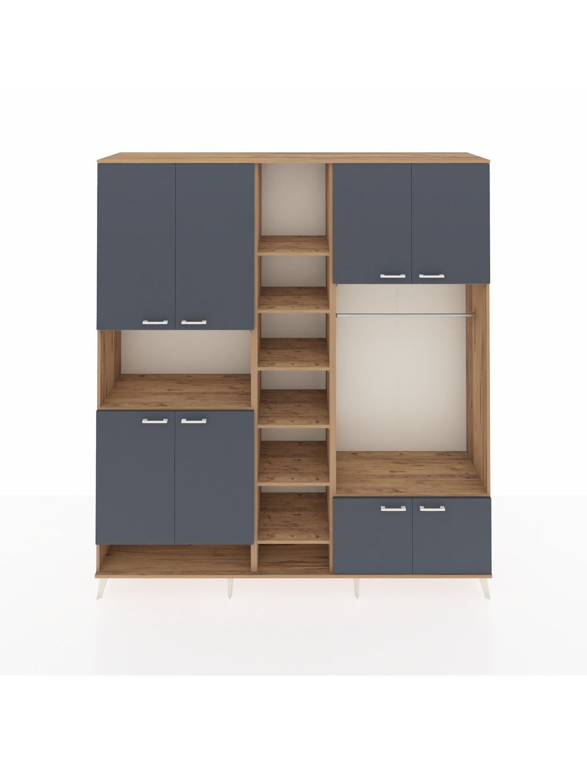 Hyperion Dolap 18 Raflı 8 Kapaklı Tek Askılı 220x44x243 - S553M025V27B