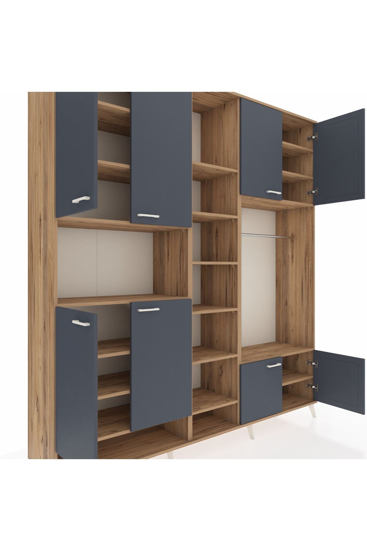 Hyperion Dolap 18 Raflı 8 Kapaklı Tek Askılı 220x44x243 - S553M025V27B